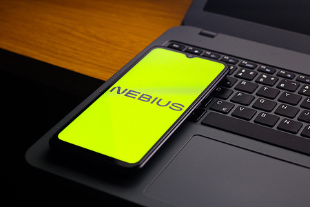 In this photo illustration, the Nebius Group logo is seen displayed on a smartphone screen.