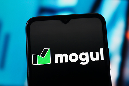 In this photo illustration, the Mogul logo is seen displayed on a smartphone screen.