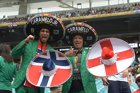Fans seen in action during the FIFA World Cup 2026 quarter finals match between Norway and England at the Miami Stadium. Final score; Norway 1:2 England.