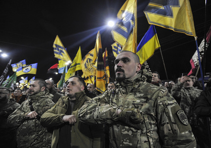 Veterans of the Eastern-Ukrainian conflict singing during the March of patriots on the occasion of Ukraine Volunteer Day.
Despite the government restrictions on meetings and protests of more than 60 people to prevent the spread of coronavirus thousands marched on the streets of Kiev demanding to stop Ukrainian troops withdraw from eastern Ukraine, that started a few months ago.