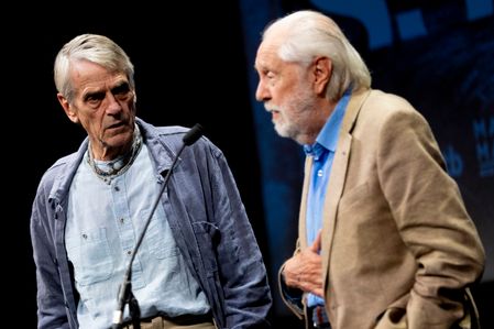 Jeremy Irons and David Puttnam attend 'The Mission Screening ' red Carpet during the 74st San Sebastian International Film Festival at Victoria Eugenia Theatre.