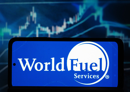 In this photo illustration, the World Fuel Services logo is seen displayed on a smartphone.