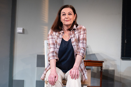 Actress Pilar Massa performs during the presentation of the play "Vincent River" at the Ferna Gomez theater in Madrid.