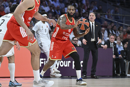 Codi Miller Mcintyre  of Crvena Zvezda Belgrade during the EuroLeague match Real Madrid and Crvena Zvezda Meridianbet Belgrade at Movistar Arena on April 16, 2026 in Madrid, Spain. Victory of Real Madrid 103-82