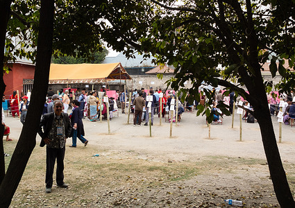 People stand in a queue to cast their votes at a polling booth during the parliamentary election. The parliamentary election held in Nepal after widespread youth-led protests that toppled the government.
