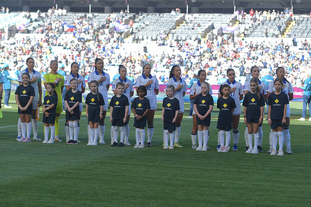 Philippines women football team players seen during the AFC 2026 Women's Asian Cup Quarter Finals match between Japan and Philippines at Stadium Australia. Final score ; Japan 7:0 Philippines