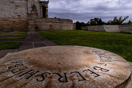 The word Gaza is illuminated at the Shrine of Remembrance, a memorial to World War One on Remembrance Day. Every November 11, a memorial ceremony for Remembrance Day is held at the Shrine of Remembrance. This shrine contains symbols in connection between World War I battles in Gaza and Palestine fought by ANZAC forces.
