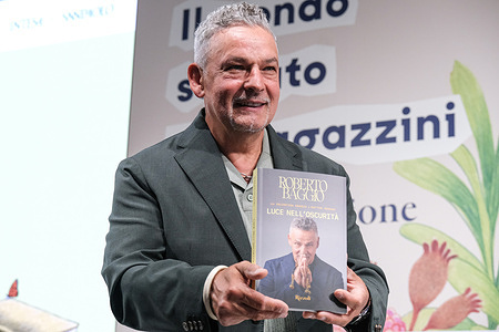Meeting with Roberto Baggio for the presentation of his book "Luce nell'oscurità" during the SalTo 26 - Salone Internazionale del Libro at Lingotto Fiere.