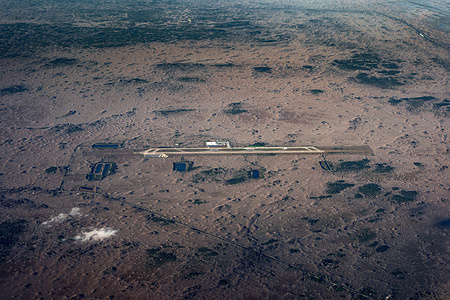 The South Florida Detention Facility, an immigration prison known as “Alligator Alcatraz”, is seen from above in Ochopee.