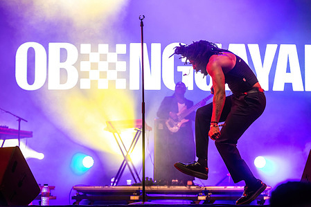 Nigerian musical artist based in London Steven Umoh, known by his stage name Obongjayar, performs live on stage at the Primavera Sound.