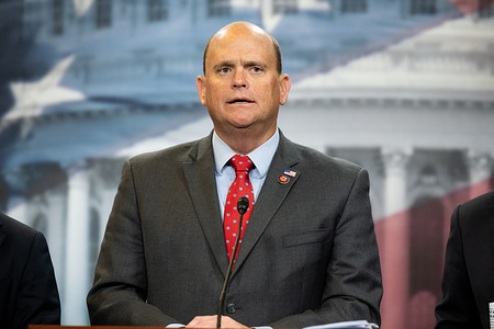 WASHINGTON, UNITED STATES - JANUARY 08 2020: U.S. Representative Tom Reed (R-NY) at a press conference to introduce a bill to combat climate change.