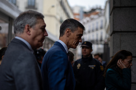 The Prime Minister, Pedro Sánchez, is seen during the official events organized by the Congress of Deputies to commemorate December 6th, Spanish Constitution Day.