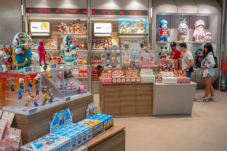 Customers seen at the Pop Mart shop in Seacon Square Srinakarin shopping mall.