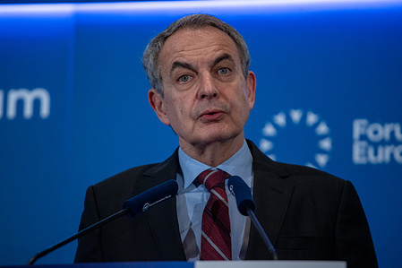 José Luis Rodríguez Zapatero, former President of the Government of Spain, attends the Fórum Europa breakfast briefing at the Mandarin Oriental Ritz Hotel in Madrid.