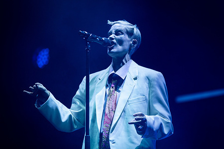Fever Ray performs on stage during the live concert. The second day of 20th edition of the French music festival Rock en Seine has been headlined by the British Placebo, at Domaine National de Saint-Cloud.