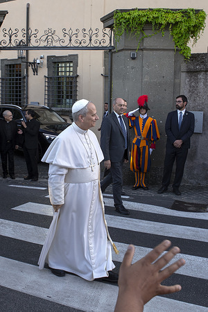 Pope Leo XIV leaves Villa Barberini, the papal summer residence in Castel Gandolfo, to return to the Vatican after spending two weeks of summer holidays.