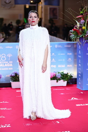 A guest attends the red carpet of the Málaga Talento Gala at the 28th Málaga Film Festival.