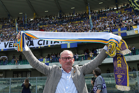 Former Verona player of the '84-85 Scudetto, Preben Elkjaer Larsen celebrates the 40th Anniversary of the Victory..