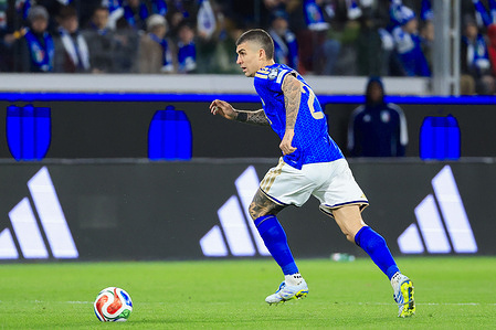 Gianluca Mancini of Italy seen in action during the World Cup 2026 European play-off semi-finals Italy Vs Northern Ireland at New Balance Arena. Final score Italy 2 : 0 Northern Ireland
