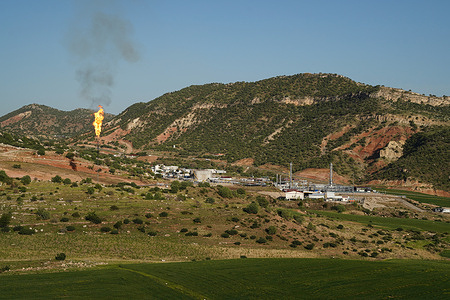 A view of an oil field in the Shekhan district near the Kurdish city of Dohuk in the Kurdistan Region of Iraq. Several oil fields in the Kurdistan Region were targeted by explosive-laden drones between July 14th and 17th, halting operations at several fields, some of which are operated by the United States, according to Kurdish authorities.
