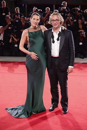 Stella Schnabel and Olmo Schnabel attend the red carpet of the film “In the hand of Dante” at the 82nd Venice Film.