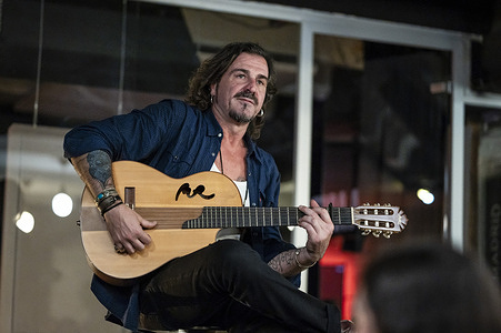 Singer Pedro Nolasco performs during the live presentation of his new album "HENKO" at the Belanca venue
