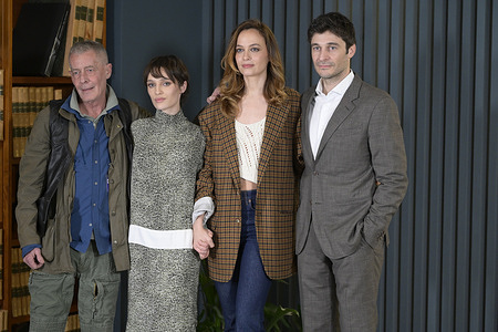 Michele Soavi, Grace Kicj ,Gaia Messerklinger and Lino Guanciale attend the photocall of Rai tv series Le libere donne at Rai new center Via Alessandro Severo.