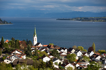General view of Lake Constance (Bodensee) and the town of Überlingen from Sipplingen The Bodensee area, also known as Lake Constance, is a picturesque region in southern Germany, bordering Austria and Switzerland. The area is a popular destination for local and international tourism.