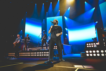 Italian singer Tommaso Paradiso, performs live on stage at Palapartenope with his Palasport Tour 2026.