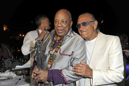 Ischia Quincy Jones and Tony Renis attend 2018 Ischia Global Film & Music Fest. Quincy Jones celebrated American musician and producer has been honored with the William Walton Music Legend Award'.