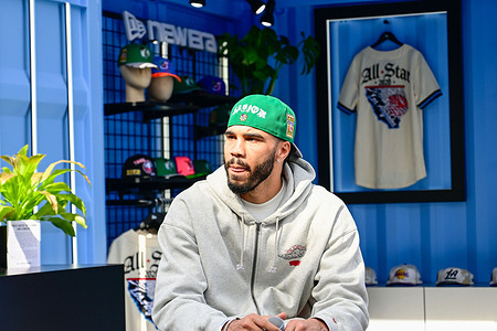 Jayson Tatum attends the Foot Locker Takeover during NBA All-Star Weekend in Los Angeles, California, United States.