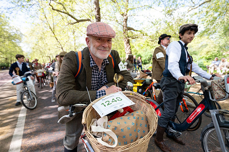 Participants are seen riding past Birdcage Walk near St James’s Park as they take part in The Tweed Run. A cycling event through central London where hundreds of riders dressed in traditional tweed attire ride vintage and modern bicycles. The annual event celebrates British style and heritage, with cyclists following a set route through the capital and stopping at landmarks along the way. The ride combines fashion, cycling culture and social gathering, attracting enthusiasts and spectators across the city.