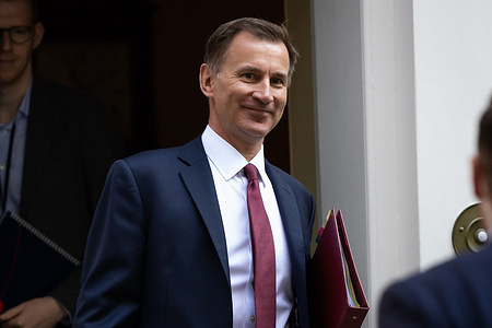 Jeremy Hunt leaves a cabinet meeting in Downing Street, London . Last week, Prime Minister Rishi Sunak carried out a mini reshuffle of his cabinet ahead of a general election expected next year.