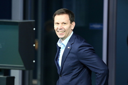 Konstantin Zyryanov, Chairman of the Management Board of Zenit seen in action during the Russian Premier League football match between Zenit Saint Petersburg and Orenburg at Gazprom Arena. Final score; Zenit 5:2 Orenburg.