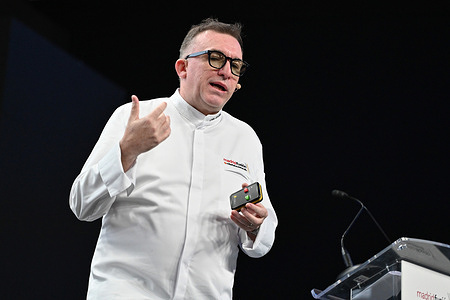 Chef Chele González seen during the 31 edition of the Mergers Congress 2026 international gastronomic congress.