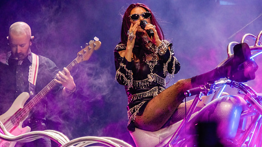 Canadian country music superstar Shania Twain performs during her "Queen Of Me" Tour in Edmonton.
