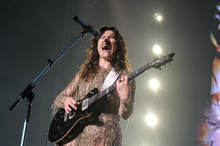Elisa Toffoli, performs live on stage during her Palasport Live 2026 Tour at the Inalpi Arena in Turin.