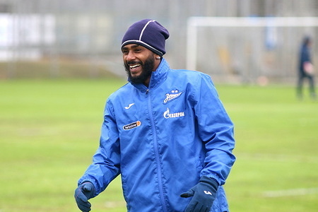 Marcus Wendel Valle da Silva, known as Wendel, a player of the Zenit football club seen during an open training session at the Zenit FC training base in St. Petersburg before the Crvena Zvezda Belgrade - Zenit Saint Petersburg football match, which will be held in Belgrade.