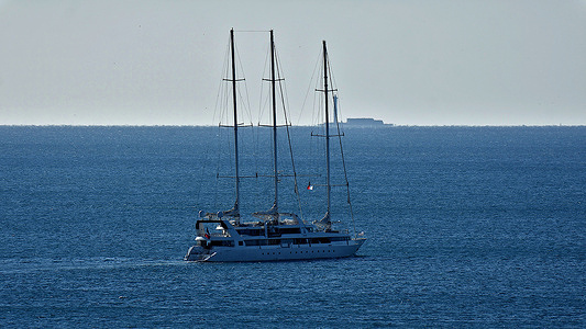 The passenger cruise ship Le Ponant leaves the French Mediterranean port of Marseille.