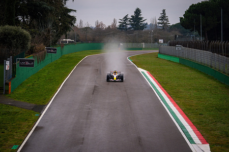 Visa Cash App Racing Bulls F1 Team's Australian driver Liam Lawson, during test at the Autodromo Enzo e Dino Ferrari of Imola