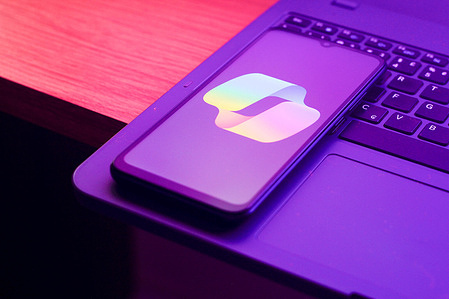 In this photo illustration, the Microsoft Copilot AI logo is seen displayed on a smartphone screen.