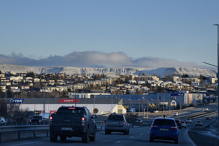 View of an urban area near downtown Reykjavik.