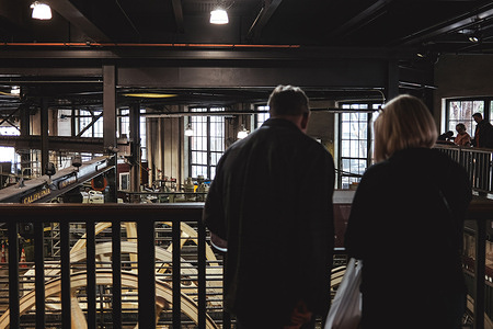 A view of the San Francisco Railway Museum's restoration workshop, where vintage cable cars and streetcars are carefully restored and preserved for future generations to enjoy.
The visitors are seated in a replica cable car, complete with moving scenery and sound effects, as they learn about the history of the cable car system and experience the thrill of a ride through the city. The San Francisco Railway Museum is a museum that is dedicated to the history of the city's iconic cable cars, streetcars, and electric trolleys. Located in the heart of San Francisco, the museum offers visitors a unique opportunity to learn about the city's public transportation history and to see some of the original cable cars and streetcars that were used over a century ago. The San Francisco Railway Museum features an impressive collection of artifacts, photographs, and documents that showcase the evolution of public transportation in the city. The exhibits cover the entire history of San Francisco's transit system, from the earliest days of horse-drawn streetcars to the present-day cable cars still in operation.