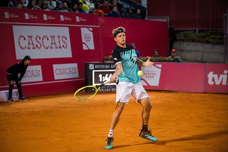 Alejandro Dovidovich Fokina from Spain during the game with Gael Monfils from France for the Millennium Estoril Open ATP 250 tennis match in Estoril, near Lisbon.