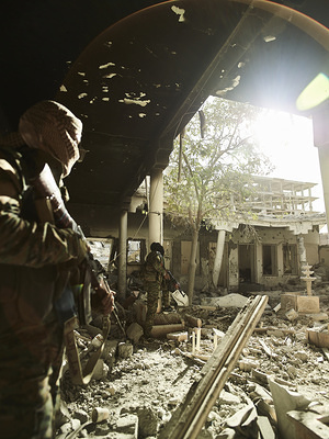 YPG soldiers seen at a frontline position.
The city of Raqqa in eastern Syria has been under Islamic State militants control since March 2013. The city has finally been liberated by YPG forces in October 2017.