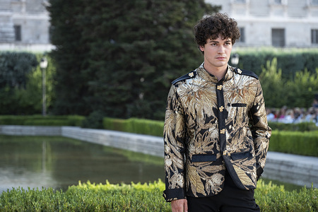 A model parades with MadModa design during OMODA and Fashion Week Madrid in Madrid Jardines de Sabatini in Madrid. 7 of September of 2026 Spain