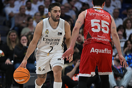 Facundo Campazzo of Real Madrid seen in action during the Liga ACB basketball Match between Real Madrid and Baxi Manresa at Movistar Arena. Final score; Real Madrid victory 87-75