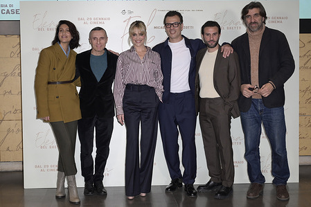 Cast members of the movie attend the photocall of movie Elena del Ghetto at The Space Cinema.