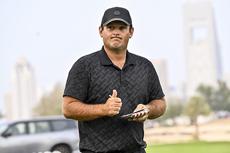 Kessler Karain, caddie of Patrick Reed of the United States seen in action during second round of the Qatar Masters 2026 golf tournament at the Doha Golf Club.