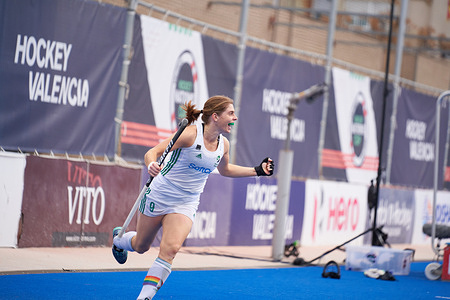 Kathryn Mullan of Ireland #9 seen in action during the FIH Hockey Women’s Nations Cup Spain 2022 at Poliesportiu Municipal Verge del Carme.
(Final scores; Ireland 2:2 Korea )